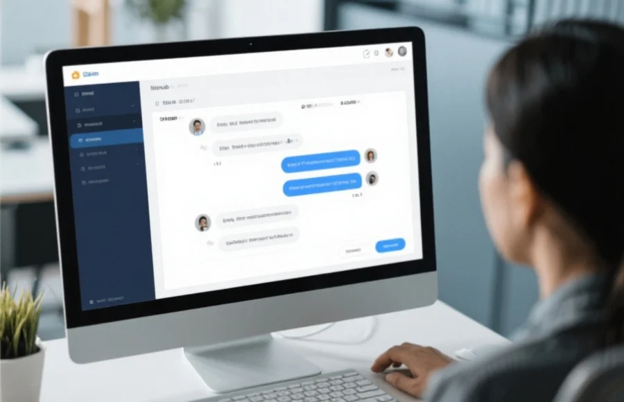 用户通过在线聊天咨询客服